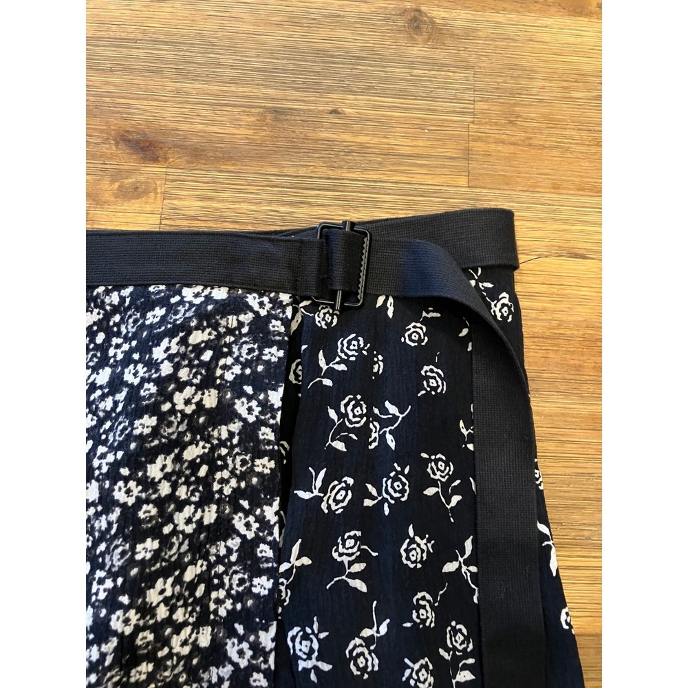 Rag & Bone Liv Wrap Skirt Black Floral Asymmetrical Size 4 Boho Whimsy Goth - Picture 5 of 10